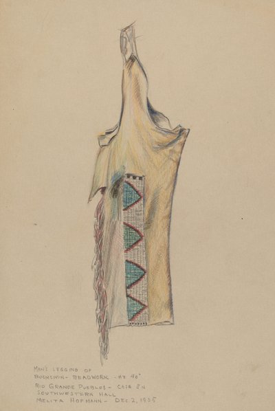 Buckskin Legging med beadwork af Melita Hofmann
