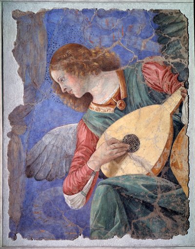 Engel, der spiller på lut, ca. 1480 (løsrevet freskomaleri) af Melozzo da Forli