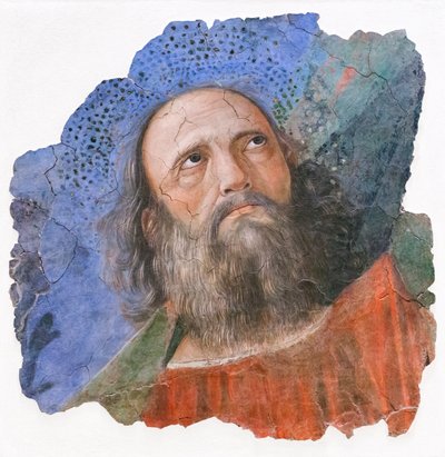 Apostolens hoved, omkring 1480 (fresko) af Melozzo da Forli