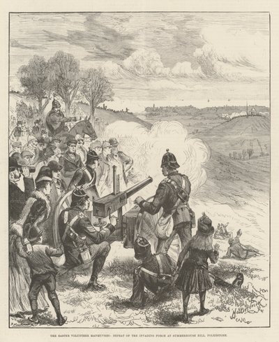 Påskefrivillige manøvrer, nederlag for invaderende styrken ved Summerhouse Hill, Folkestone af Melton Prior