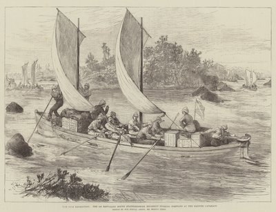 Nile Ekspeditionen, 1. Bataljon South Staffordshire Regiment skubber frem ved Hannek Cataract af Melton Prior