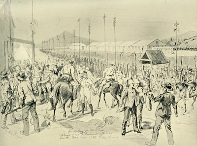 Besættelsen af Pretoria: Frigivelse af britiske officerer, 1901. af Melton Prior