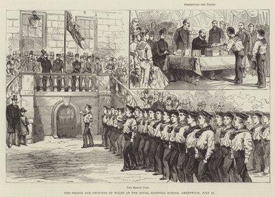 Prinsen og Prinsessen af Wales på Royal Hospital School, Greenwich, 10. juli af Melton Prior