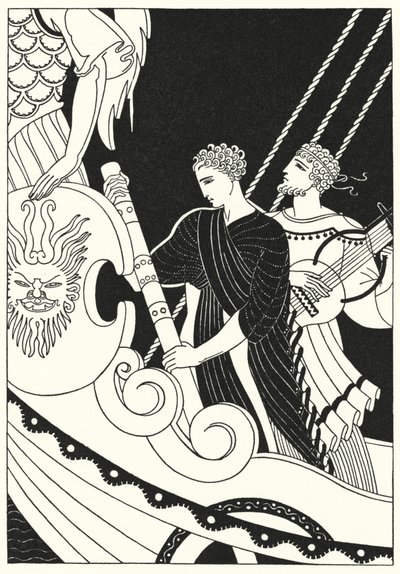 Orpheus tromlede hurtigt væk (farve litho) af Merlyn Mann