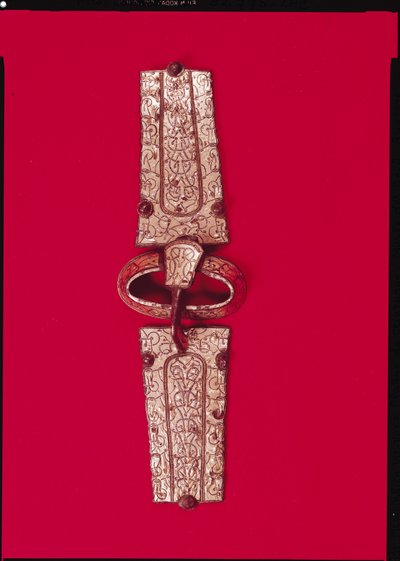 Bæltespænde, fra kirkegården ved Escolives-Sainte-Camille, Yonne (sølv) af Merovingian