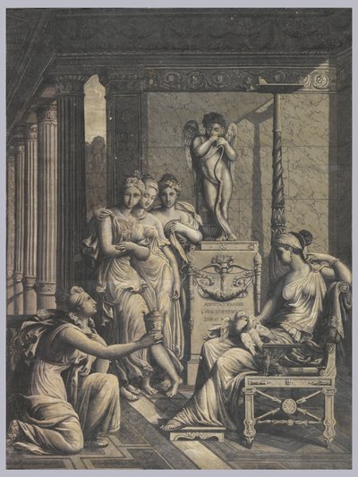 Psyche bringer Venus et bæger vand fra ungdommens fontæne af Merry Joseph Blondel