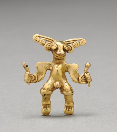Figur vedhæng, ca. 1000-1550 (støbt guld) af Mesoamerican Mesoamerican