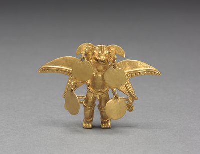 Bevinget figur vedhæng, ca. 1000-1550 (støbt og hamret guld) af Mesoamerican Mesoamerican