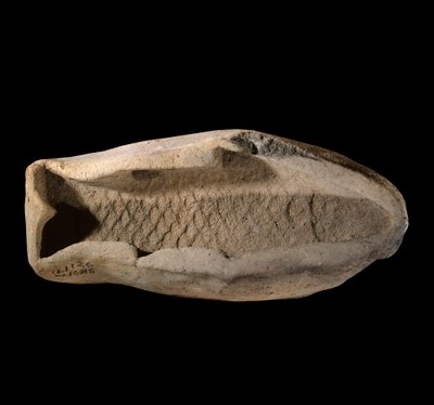Mesopotamien: terracottaskimmel i form af fisk. Omkring 1800 f.Kr. Fra kongelige retter fra Kong Zimri Lims palads i Mari. Paris, Louvre-museet af Mesopotamian