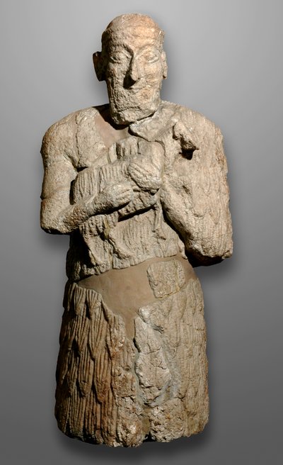 Statue af en mand, der bringer får, der skal ofres, Sumeria af Mesopotamian