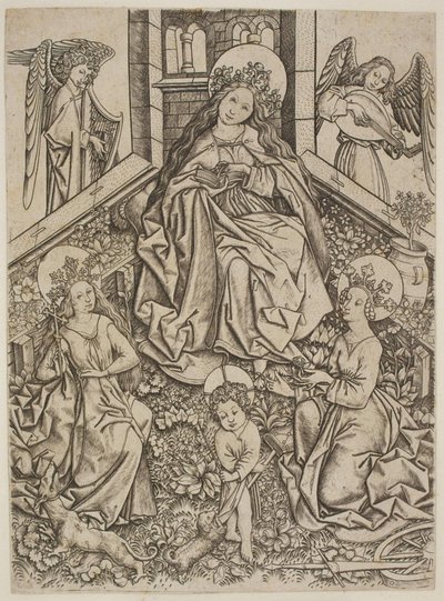 Maria med Jesusbarnet, Saint Margaret og Saint Catherine af Mester ES