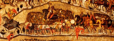 Velsignet være værten for himlens konge Detalje: Warriors Range: Ivan IV, Vladimir Monomakh, Vladimir I, Boris og Gleb, 1550