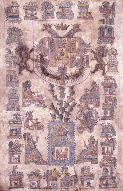 Et oplyst dokument fra Mexico, der viser vicekongen Sotomayors våbenskjold, ca. 1645 af Mexican School