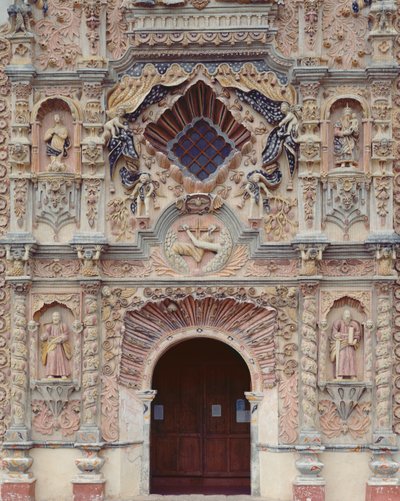 Facade af Franciscan Mission Church of Saint Francis, 1754-62 af Mexican School