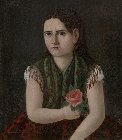 Portræt af en kvinde, ca. 1880 af Mexican School