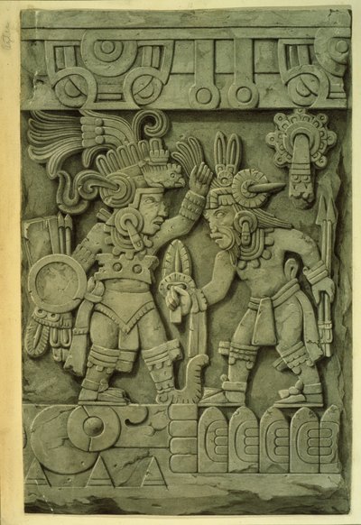 Tizocs sten (farvelitografi) af Mexican School