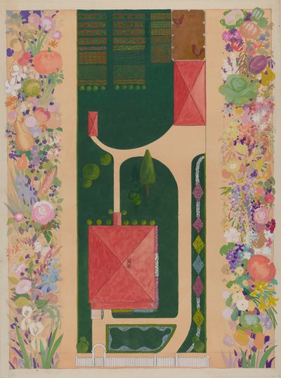 Samuel Harrisons hus og have, ca. 1936. af Meyer Goldbaum