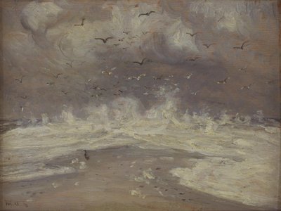 Surf ved den jyske nordkyst af Michael Ancher