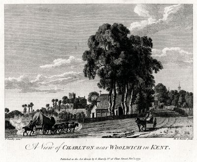Udsigt over Charlton nær Woolwich i Kent, 1775. af Michael Angelo Rooker