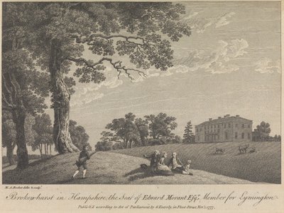 Broken-hurst i Hampshire, The Seat of Edward Morant, Esquire, medlem for Lymington (udgivet af G. Kearsly); side 43 (bind 1) af Michael Angelo Rooker