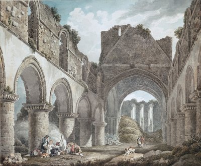 Buildwas Abbey, Shropshire, c1760-1800 af Michael Angelo Rooker