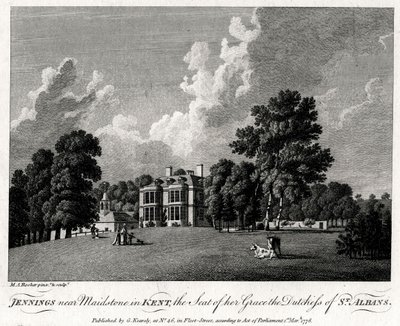 Jennings nær Maidstone i Kent, sæde for hendes nåde, hertuginden af St. Albans, 1776. af Michael Angelo Rooker