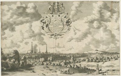Lichfield - West North West Prospect: copper-plate engraving, nd [1653 - 1686] dani af Michael Burghers