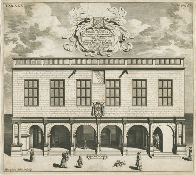 Stafford - Shire Hall: kobberpladegravering, nd [1686] af Michael Burghers