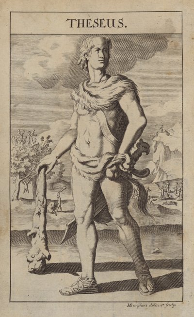 Theseus, mytisk græsk helt og grundlægger-konge af Athen af Michael Burghers