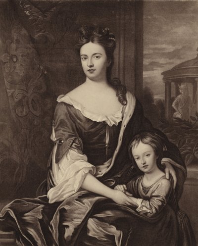 Dronning Anne og hendes søn William hertug af Gloucester af Michael Dahl