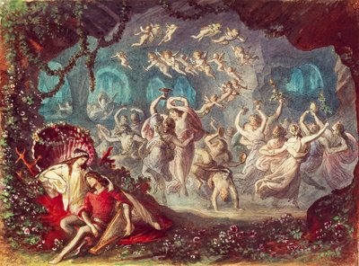 Monaco, Scenografi til Tannhauser-forestilling af Richard Wagner på Münchens nationalteater af Michael Echter