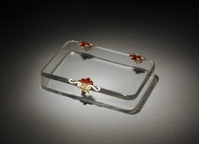 Cigaretetui, House of Fabergé, ca. 1895-1910 (bjergkrystal, emalje, guld, safir, diamant) af Michael Evlampievich Perkhin