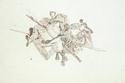 Tegning fra Michael Faradays scrapbog (pen & blæk på papir) af Michael Faraday