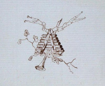 Tegning fra Michael Faradays scrapbog (pen & blæk på papir) af Michael Faraday