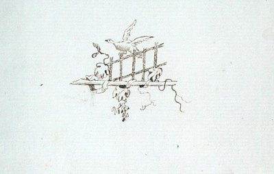 Tegning fra Michael Faradays scrapbog (pen & blæk på papir) af Michael Faraday