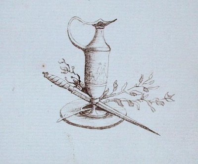 Tegning fra Michael Faradays scrapbog (pen & blæk på papir) af Michael Faraday