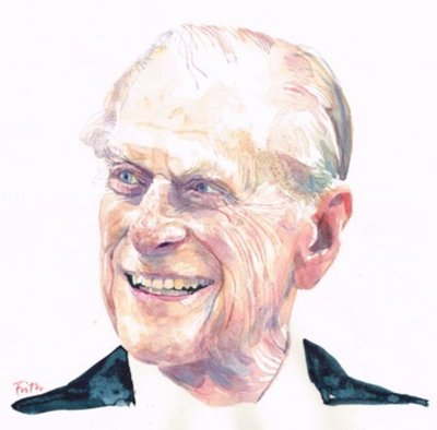 Prins Philip, hertug af Edinburgh (akvarel) af Michael Frith