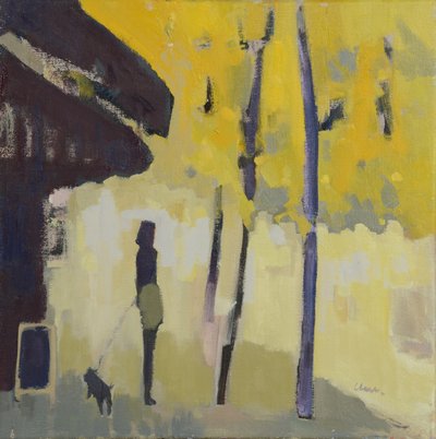 A Walk by the Seine, 2015 (olie på linned) af Michael G. Clark
