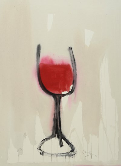 Claret, 2016 (akvarel på papir) af Michael G. Clark