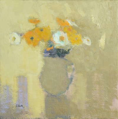 Blomster fra den indhegnede have, 2014 (olie på linned) af Michael G. Clark