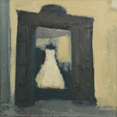 Wedding Dress Turin, 2017 (olie på linned) af Michael G. Clark