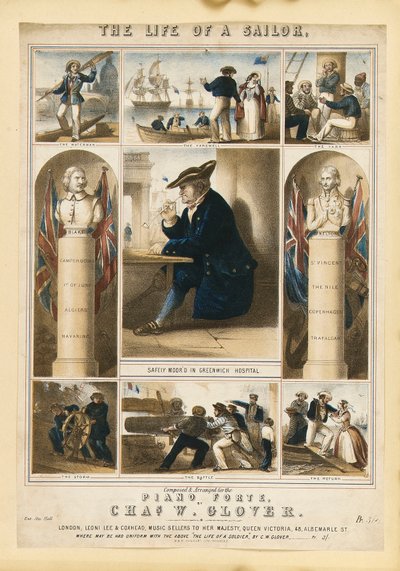 En sømands liv, ca. 1860 (farvelitografi) af Michael Hanhart