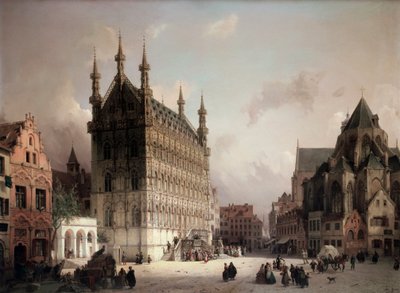 Rådhuset i Leuven. Maleri af Michael Neher (1798-1876) af Michael Neher