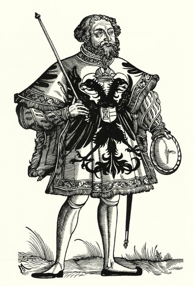 En tysk kejserlig Herald (gravering) af Michael Ostendorfer
