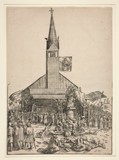 Pilgrimsfærden til den smukke jomfrukirke i Regensburg af Michael Ostendorfer