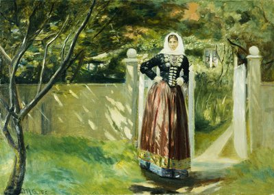 Ved haveporten, 1902 af Michael Peter Ancher