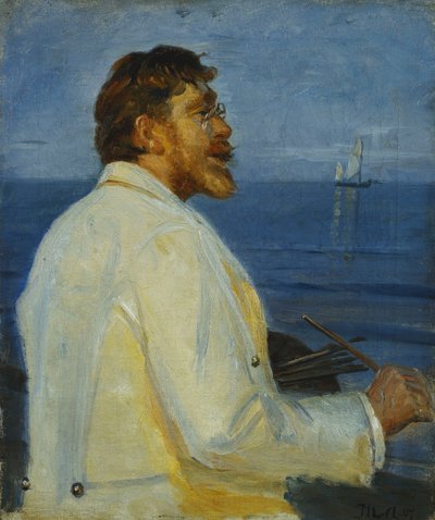 Portræt af kunstneren Peder Severin Kroyer, halv længde, 1907 af Michael Peter Ancher