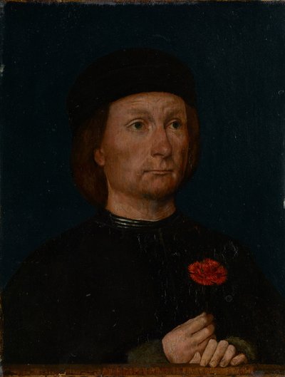 Portræt af en mand med en pink af Michael Sittow
