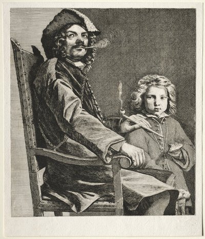 Mand, der ryger en pibe og en lille dreng af Michael Sweerts