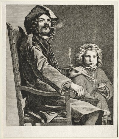 Mand, der ryger en pibe og en lille dreng, ca. 1660. af Michael Sweerts